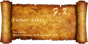 Ferber Kitti névjegykártya